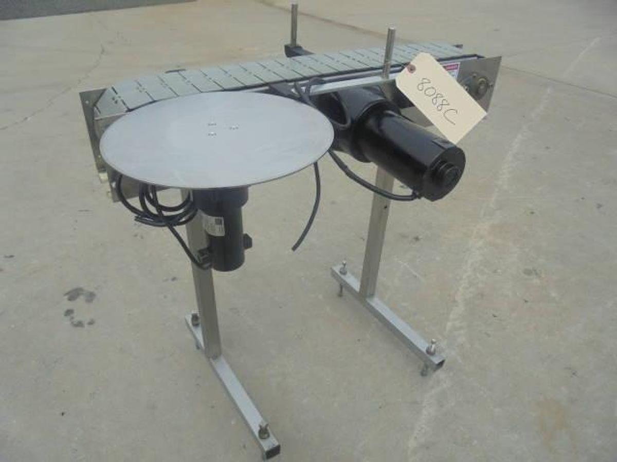 Used 4-1/2 In. Wide X 36 In. Long Stainless Motorized Bottle Conveyor