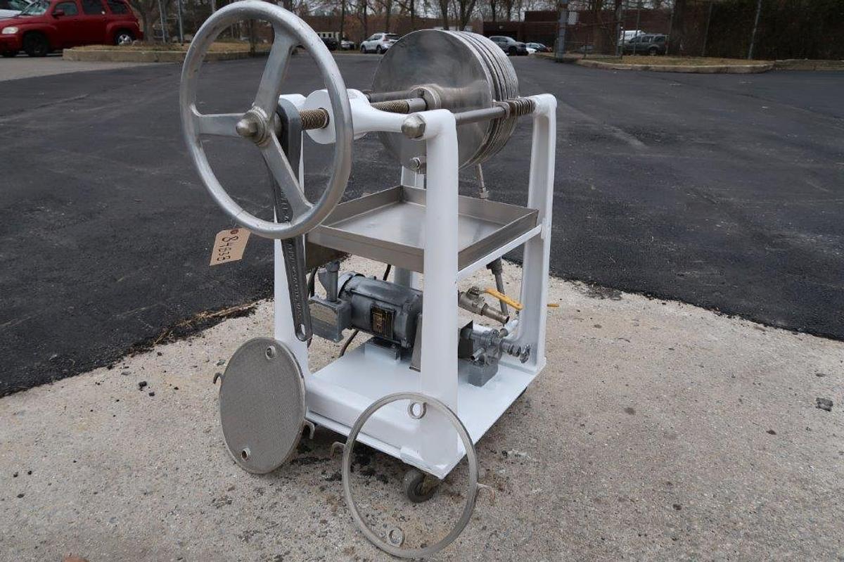 Used Ertel 2HS Twelve Inch Diameter Filter Press, with Pump, XP Motor