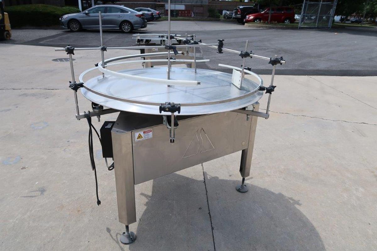 Used 48 In. Apacks Rotary Unscrambling/Accumulating Table, All Stainless, Varispeed SN 12193