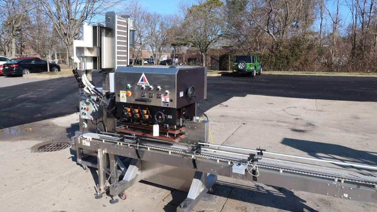 Used Apacks Six Spindle Automatic Screw Capping Machine with Cap Elevator, 200 per minute