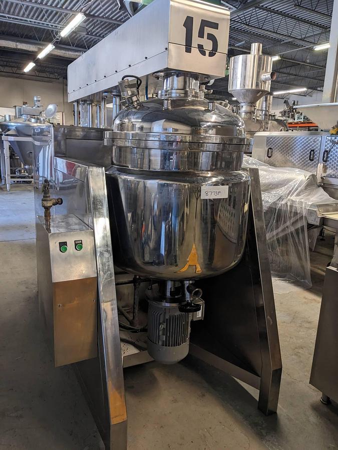 Used 200 Liter SS Jacketed Triple Motion Scraper Kettle/Reactor