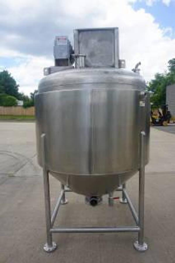 Used 500 Gallon Casale Stainless Jacketed Scraper Agitated Kettle, Cone Bottom