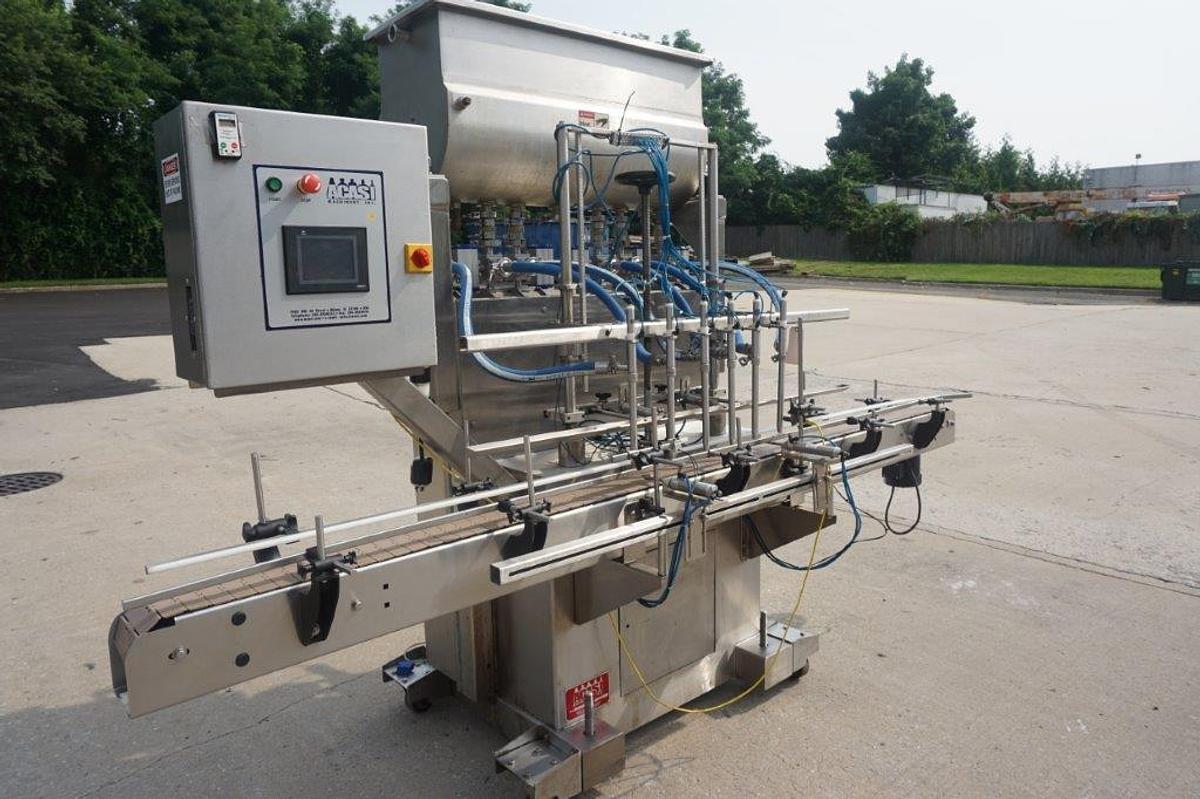 Used Acasi 6 Piston Fully Automatic Filling Machine, Suitable For Hot Filling