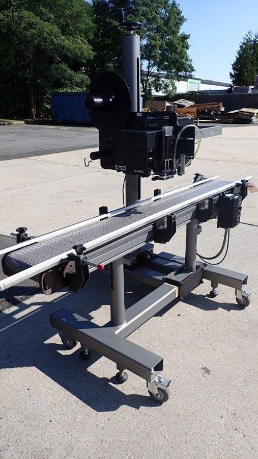 Used Action Packaging System Auto Top Labeler, w/Conveyor