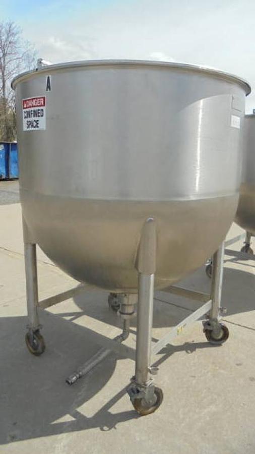 Used 500 Gallon Lee Hemispherical Portable Kettle, 316 Stainless