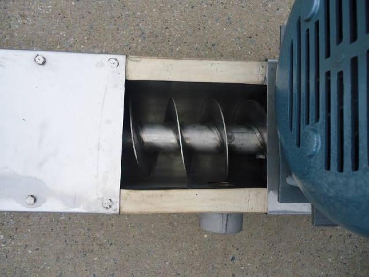 Used Stainless Steel Inclined Screw Conveyor, 7″ Diameter X 104″ Long”
