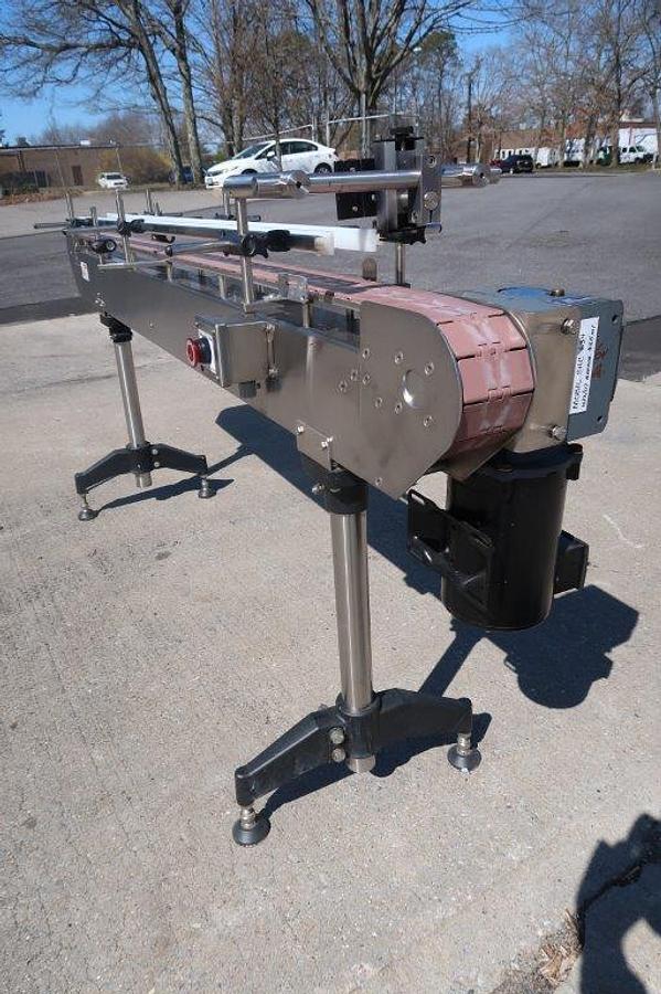 Used 84 In. Long SS Motorized Bottle Conveyor