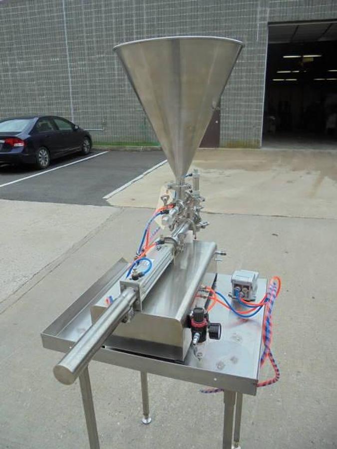 Used Single Piston Air Operated Tabletop Filler, Stainless Steel