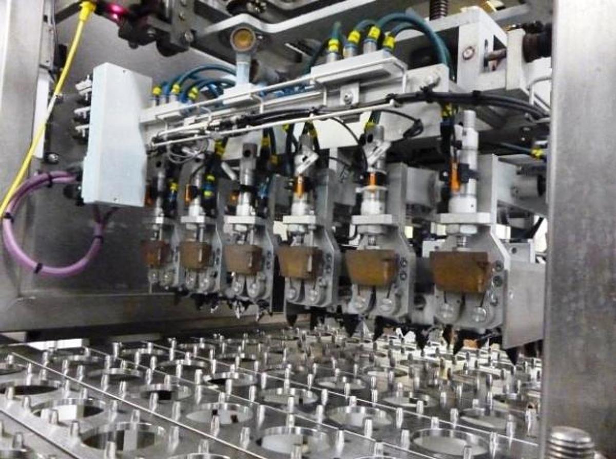 Used Osgood 6 lane “Ultraclean” yogurt cup filler, 360 cups per minute
