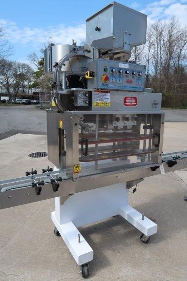 Used Kaps-All A6 Automatic Screw Capper, with Conveyor