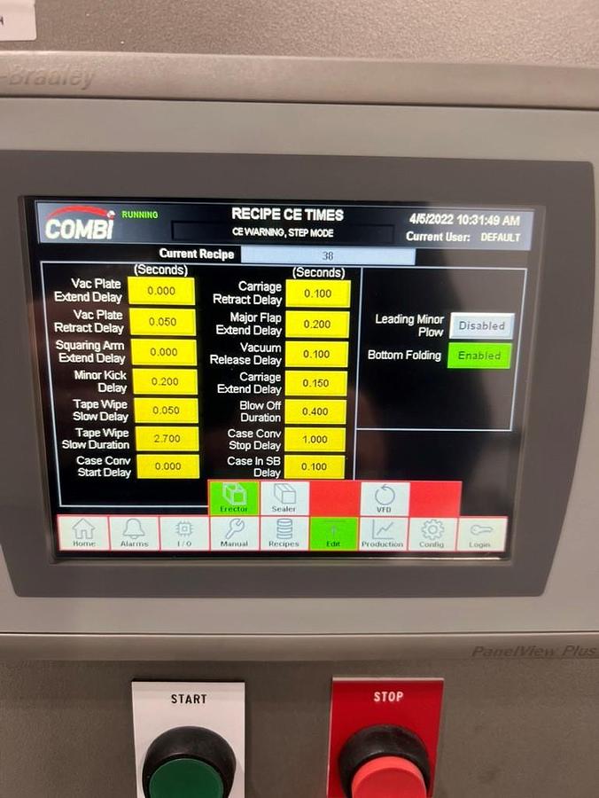 Used Combi Packaging Systems Case Erector and Sealer