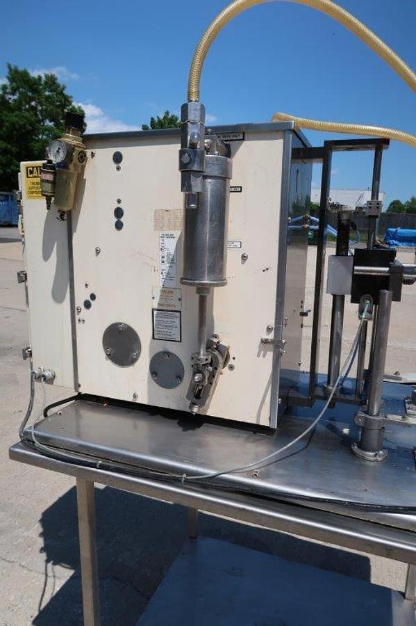Used Filamatic DAB-32-2 Twin piston Table Top Piston Filler, 36 ounce pistons