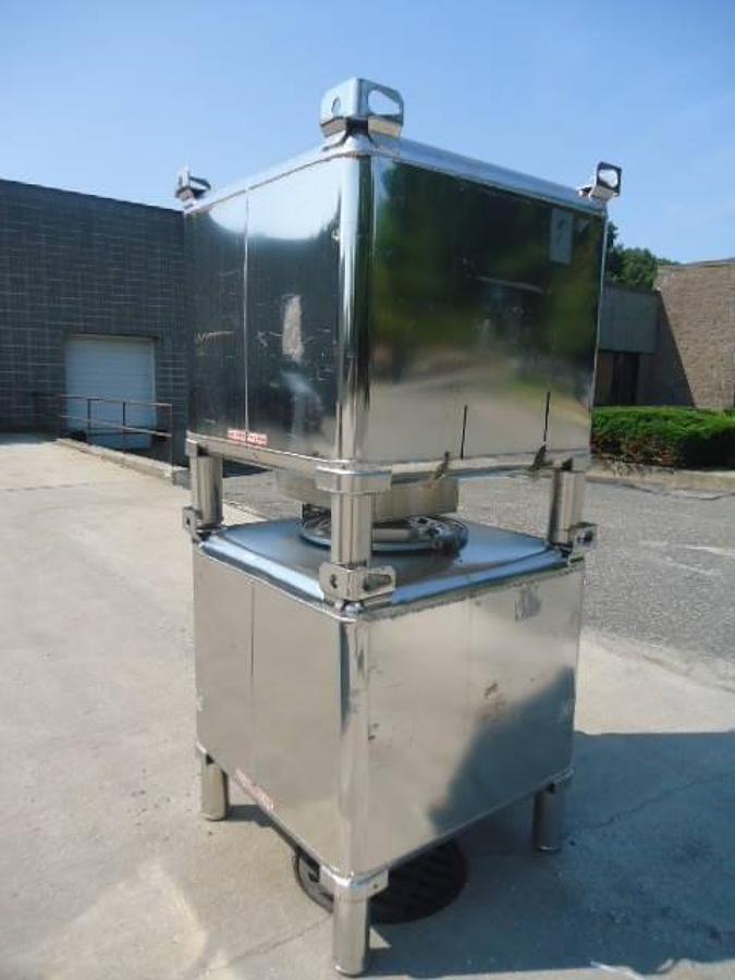 Used Clawson/Sta-brite stainless stackable totes, (2)