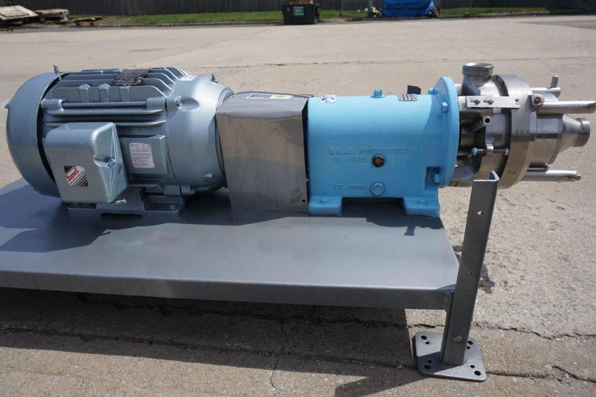 Used Waukesha 15 HP Stainless Horizontal Colloid Mill,  Grooved Rotor/Stator