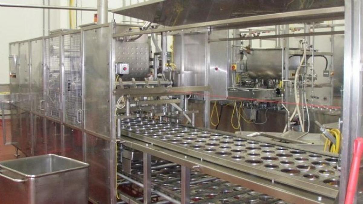 Used Osgood Four Lane Cup Filling System, 3.5 In. & 4.5 In. Diameter Tooling