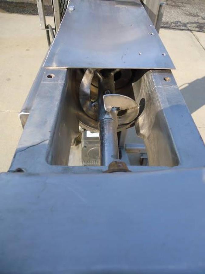 Used 4 IN. DIAMETER X 36 IN. LONG STAINLESS STEEL JACKETED HORIZONTAL SCREW CONVEYOR, PORTABLE