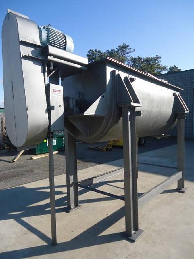 Used 100 Cu.ft. Stainless Jacketed Double Ribbon Blender, 25 Hp