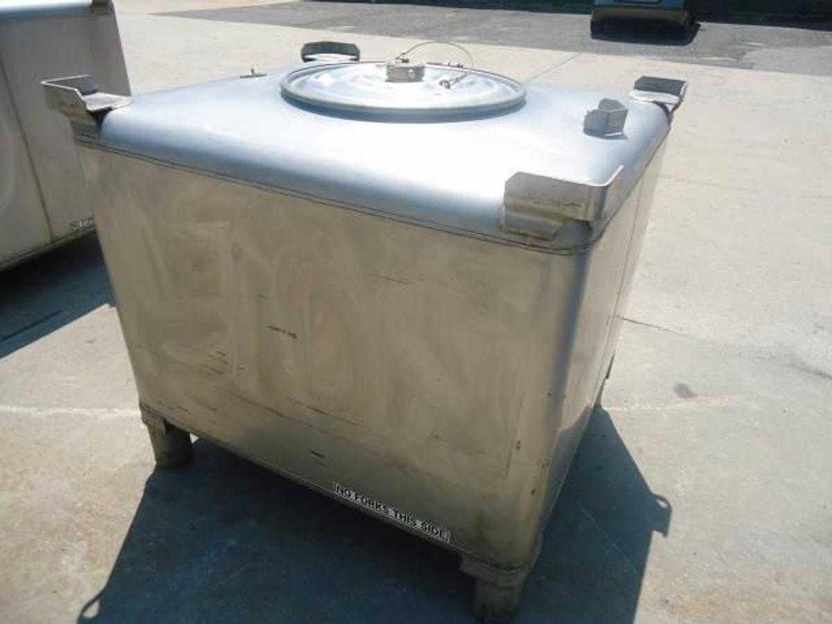 Used 275 Gallon Clawson 316 Stainless Steel Stackable Tote