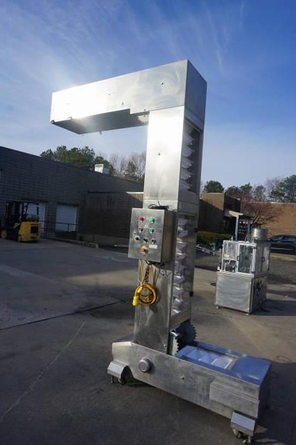 Used 10 Ft. High Stainless Steel Bucket Elevator
