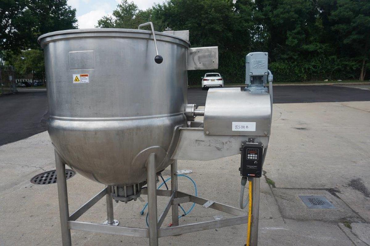 Used 150 Gallon JC Pardo Type 316 SS Jacketed Kettle, with Horizontal Scraper Agitation
