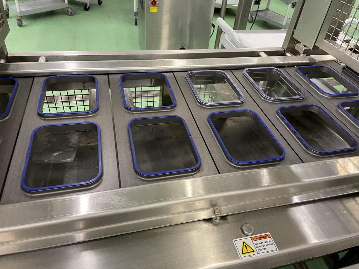 Used Osgood Dual Lane Tray/Cup Filling and Sealing Machine, Gas Flush