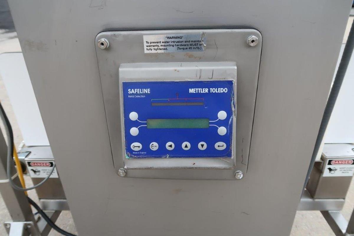 Used Safeline Conveyorized Metal Detector, 14 inch by 21 inch Aperture