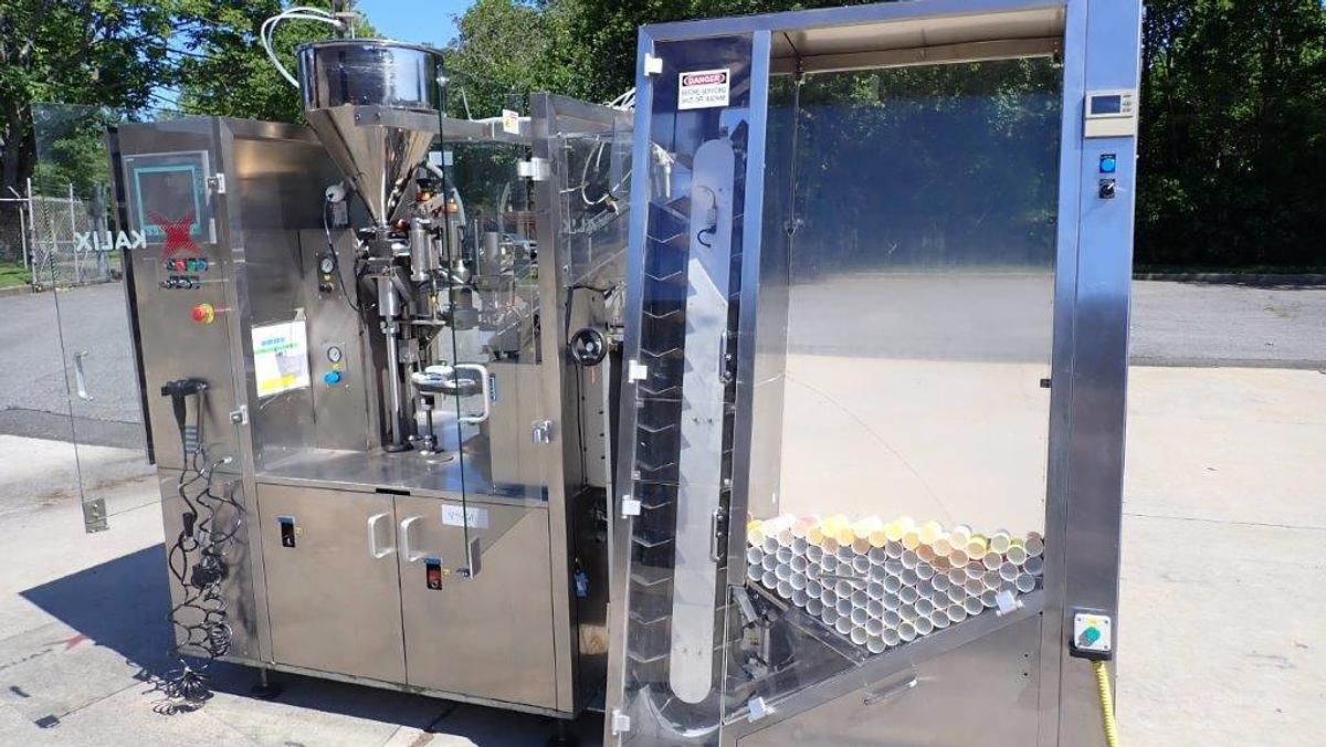 Used Kalix KX903 Hot Air Tube Filler/Sealer with Loader, 90 PM