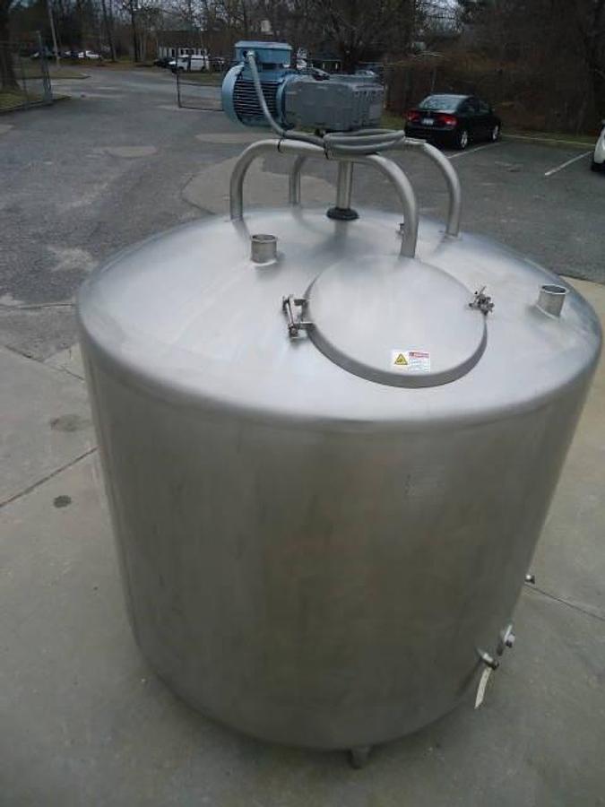 Used 800 Gallon Dci Stainless Steel Jacketed Mix Tank, 40 Psi