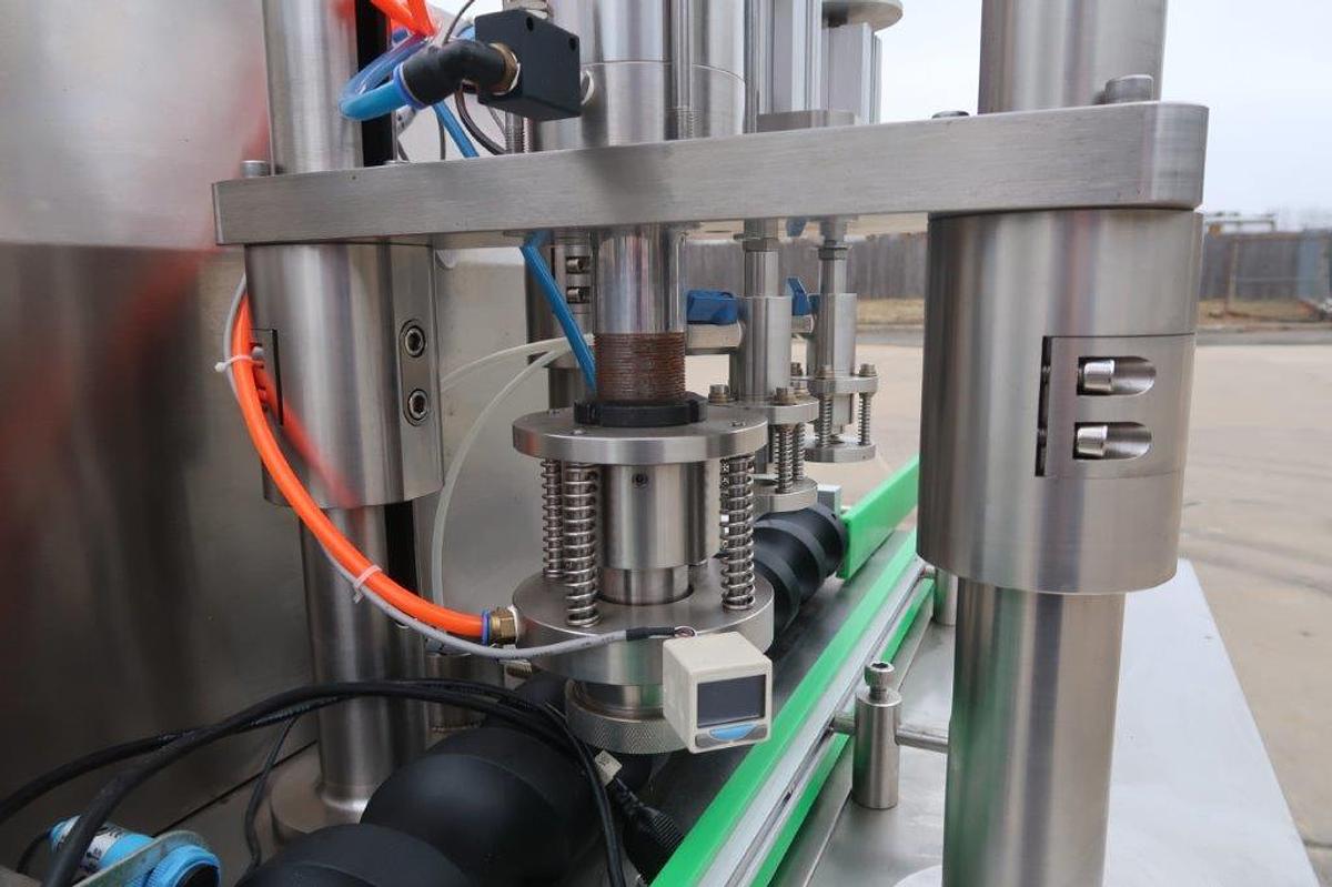 Used JRSEA Two Head Aerosol Filling Machine with Crimping Head