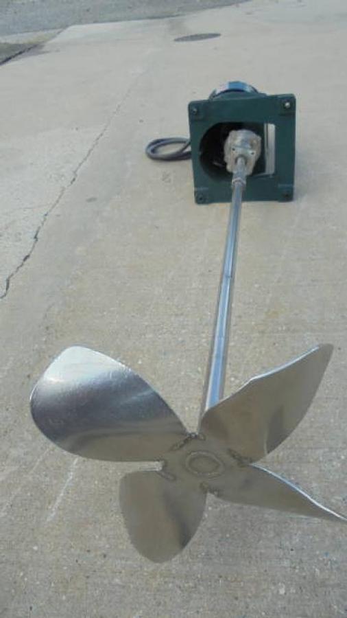 Used Lightnin 2HP Fixed Mount Agitator drive, with SS shaft, XP