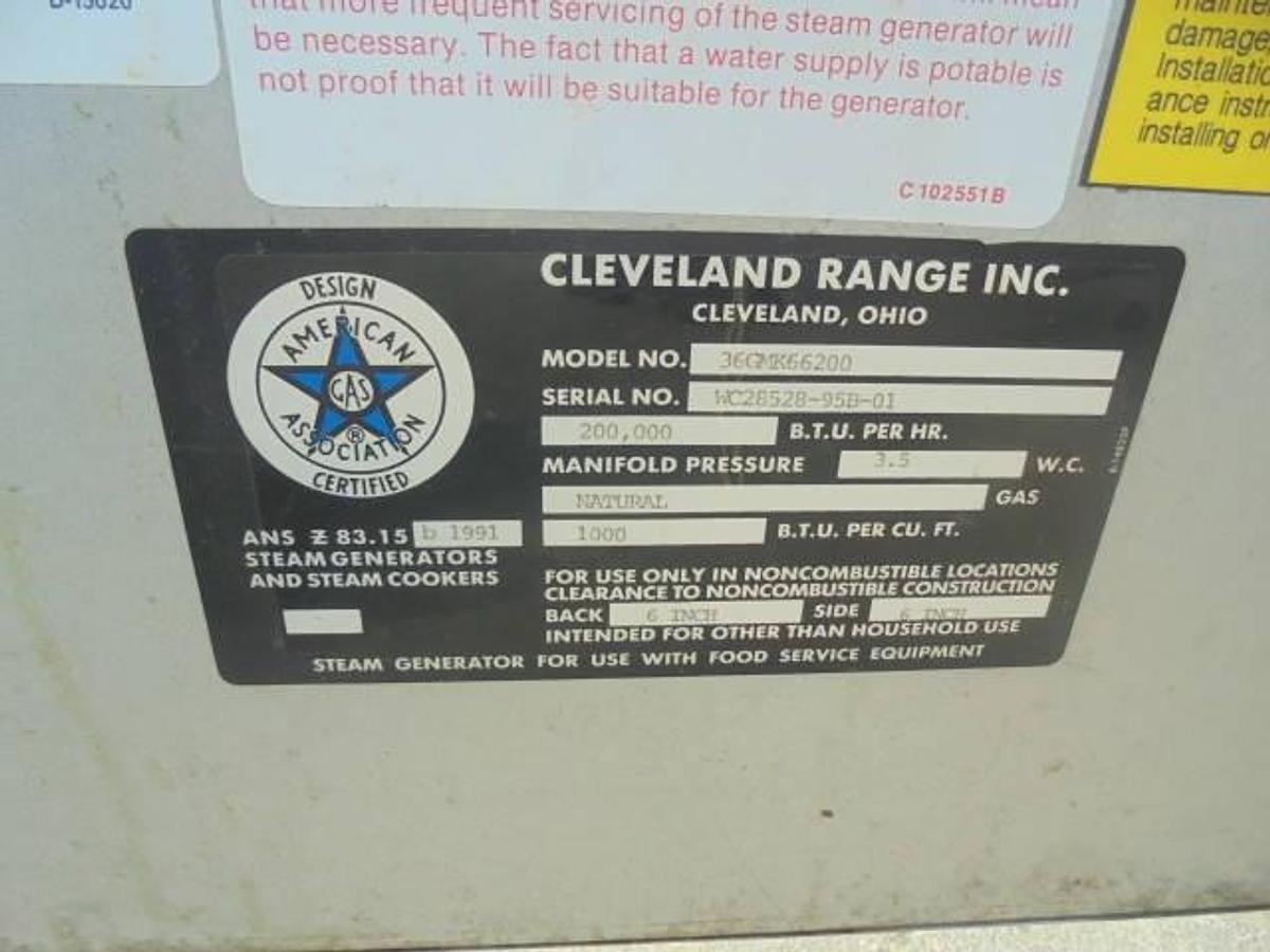 Used Cleveland Range 36GMK66-200 (2) Six Gallon Jacketed Tilt Kettles