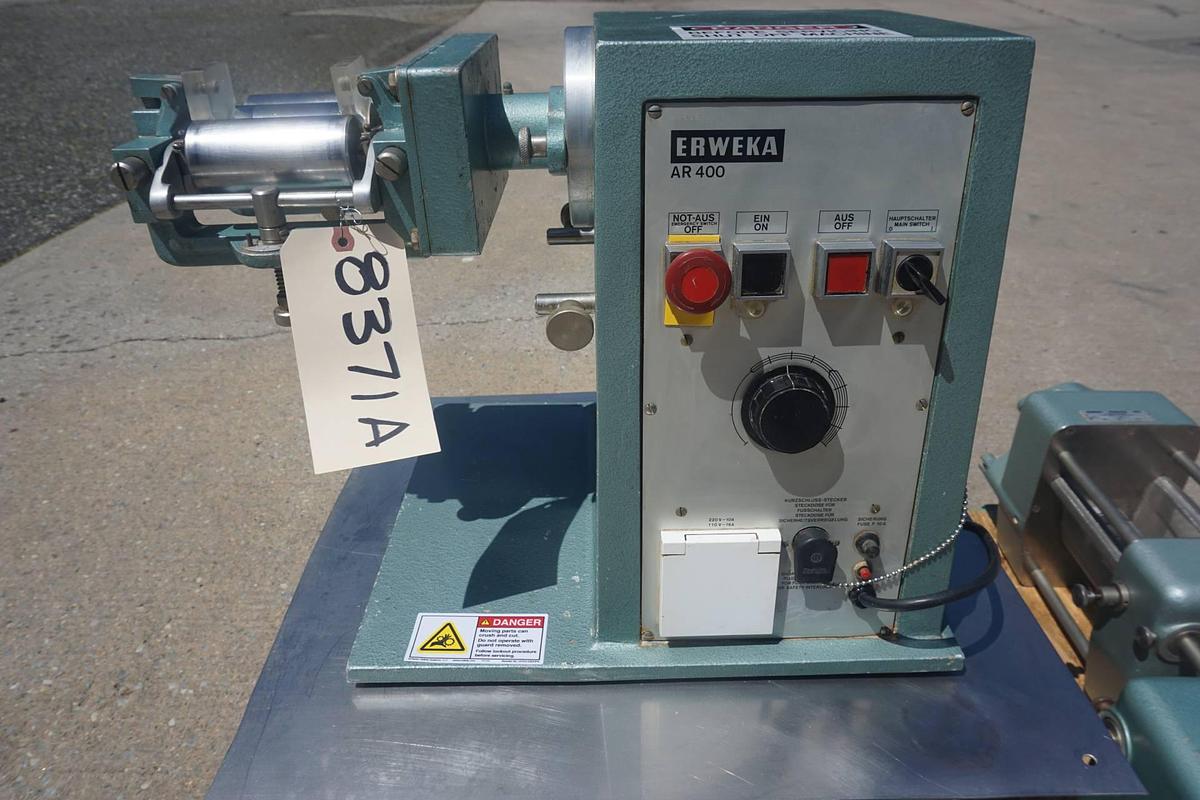 Used Erweka 2 In. X 4 In. Tabletop Lab Three Roll Mill and Oscillating Granulator