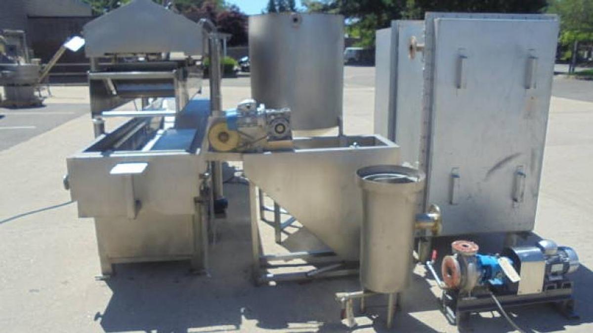 Used 20 In. Wide Stainless Gas Fired Continuous Fry System, 15 Ft. Long