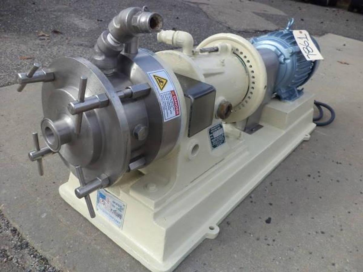Used Charlotte SD5 Stainless Steel horizontal Colloid mill, 10HP