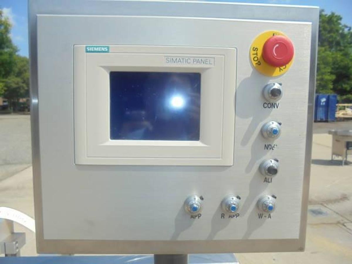 Used DL Tech Automatic Front & Back Labeler, Stainless Steel Cabinetry