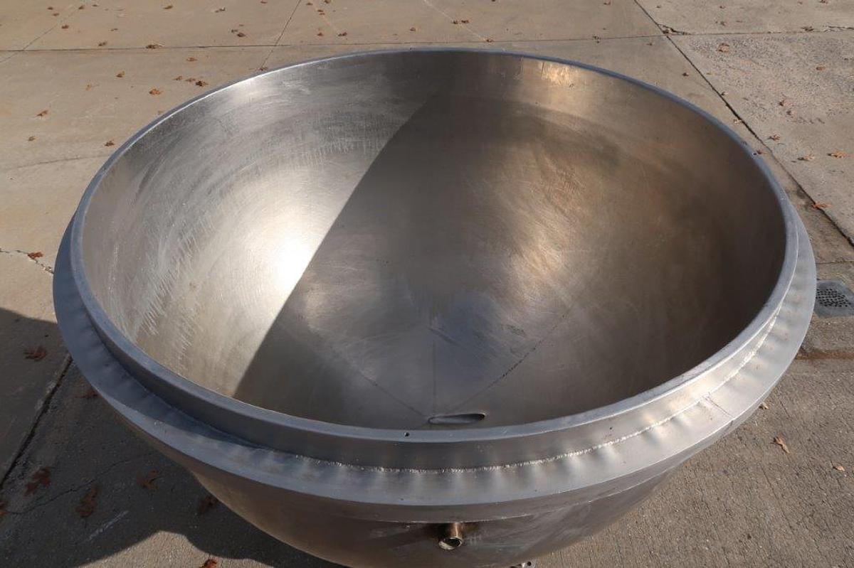 Used 250 Gallon Hubbert Stainless Jacketed Hemispherical Kettle