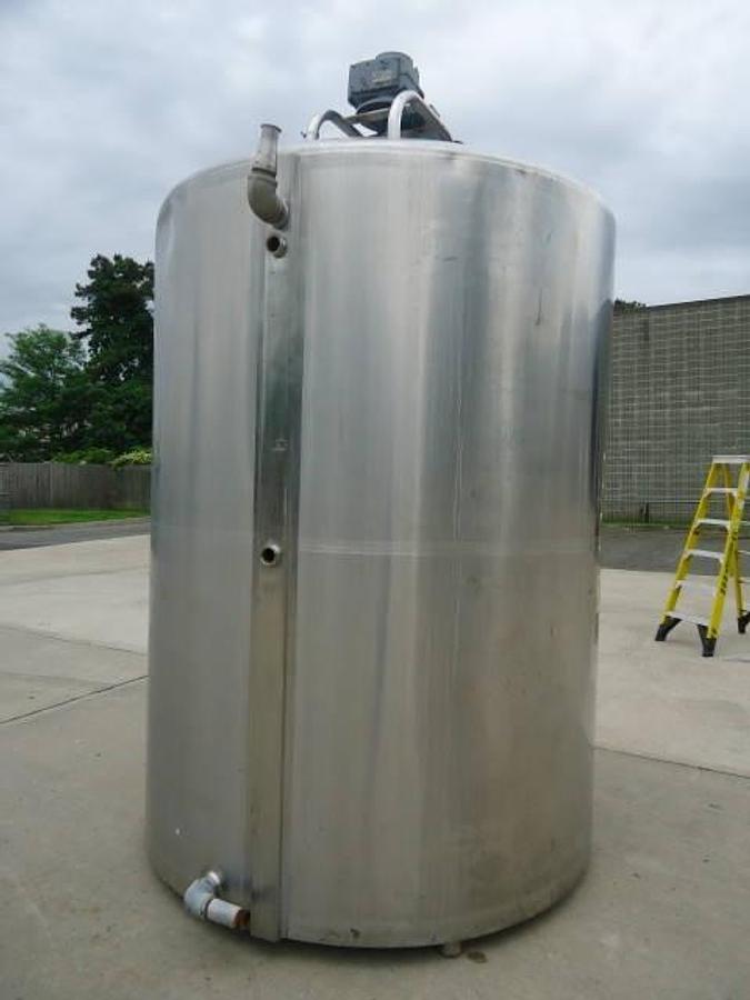 Used 1,500 Gallon Dci 316 Stainless Steel Dimple Jacketed Mix Tank, 140 Psi Jacket