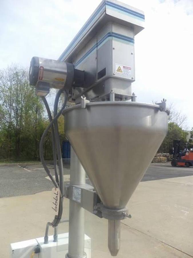 Used GEI/MATEER Single Auger Powder Filler, Agitated Hopper