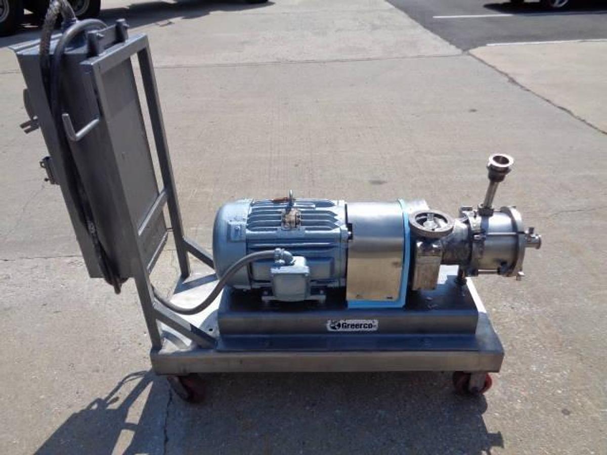 Used Greerco W500 H Stainless Steel Horizontal Colloid Mill, 10 HP, Explosion Proof Motor