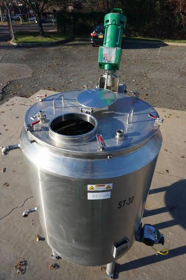 Used 200 Gallon Feldmeier 316 Stainless Mix Tank, 85 PSI Jacket