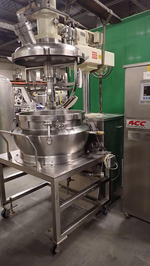 Used Ross 100 liter “Turbo-Emulsifier” Vacuum Kettle, 316SS