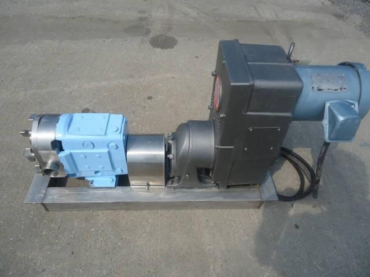 Used Waukesha Model 30 Stainless Steel Positive Displacement Pump, 2 Hp Variable Drive