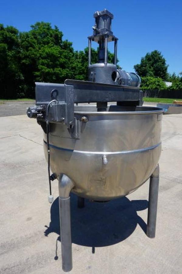 Used 200 Gallon Hamilton Stainless Steel Mixing Kettle, 125 PSI Jacket