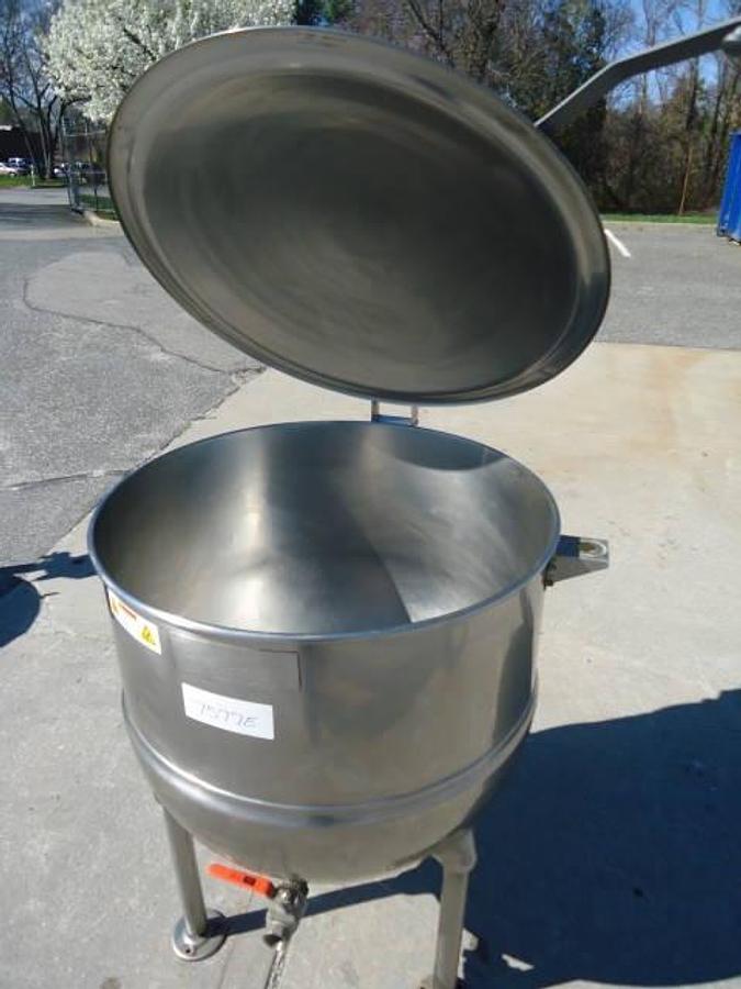 Used 80 Gallon Groen Stainless Steel Jacketed Hemispherical Kettle