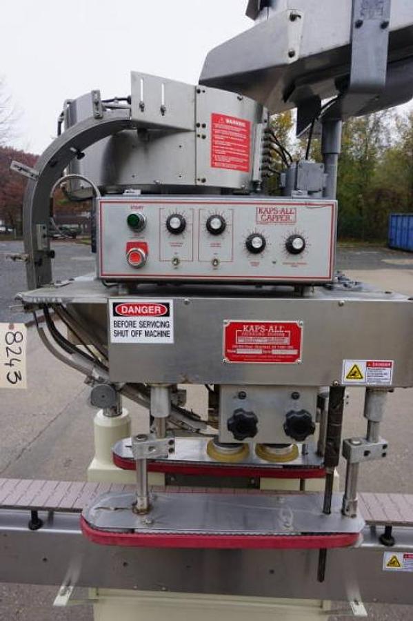 Used Kaps-All G-E Four Spindle Screw Capping Machine, 80 Per Minute