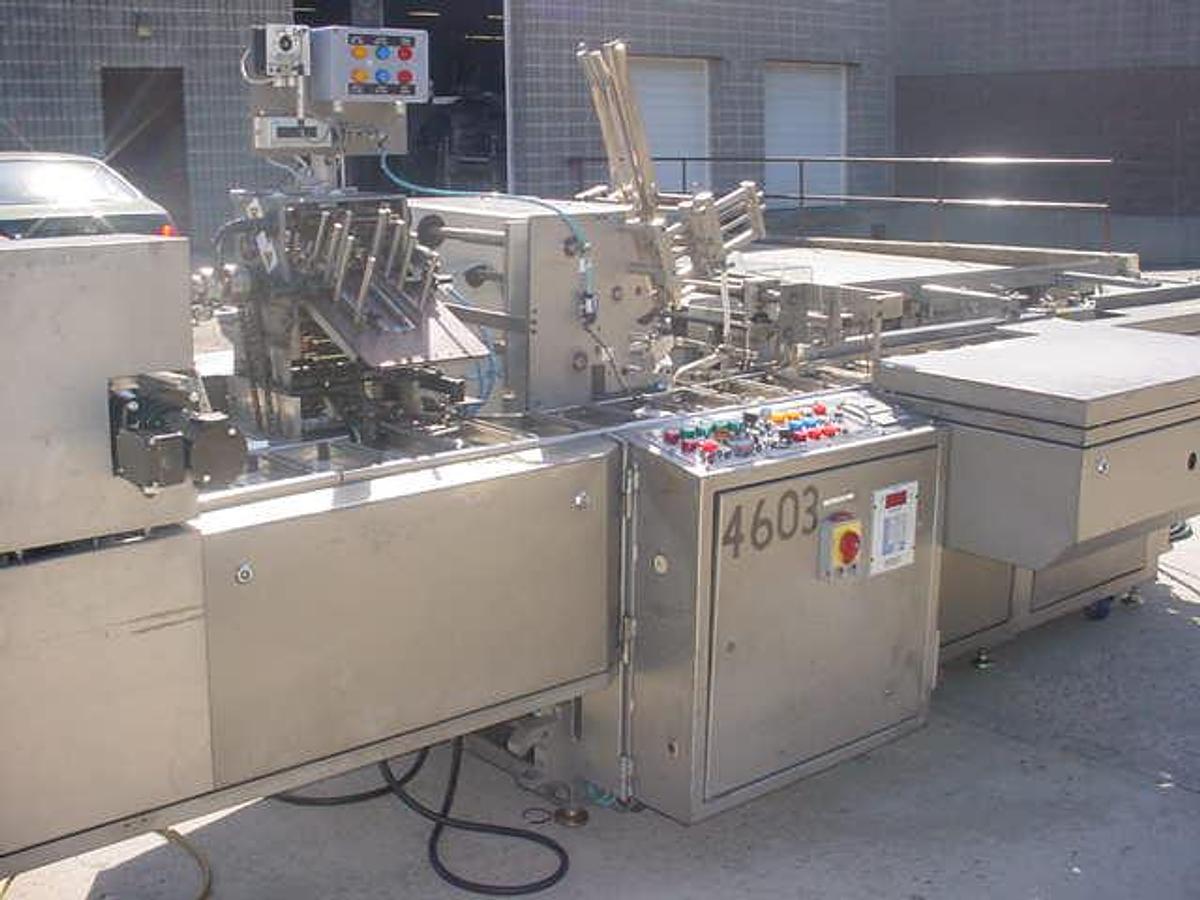 Used Iwka Horizontal Tube Cartoner With Leaflet Inserter