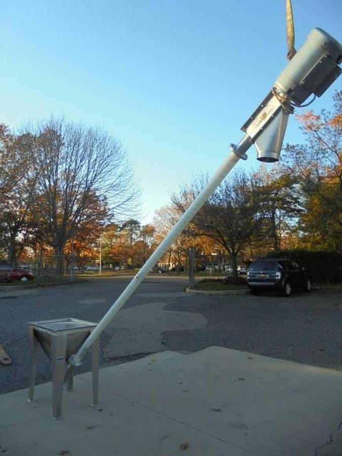 Used Spiroflow Orthos Flexible Screw Conveyor/Feeder, 12 Ft. Long Stainless Screw