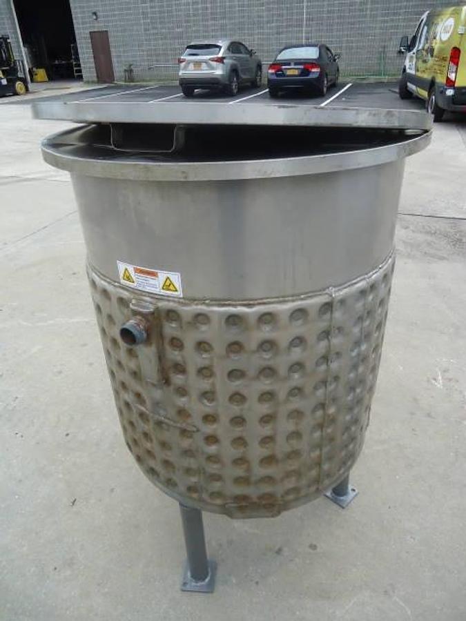 Used 100 Gallon Willflow Stainless Steel Dimple Jacketed Tank, 85 PSI