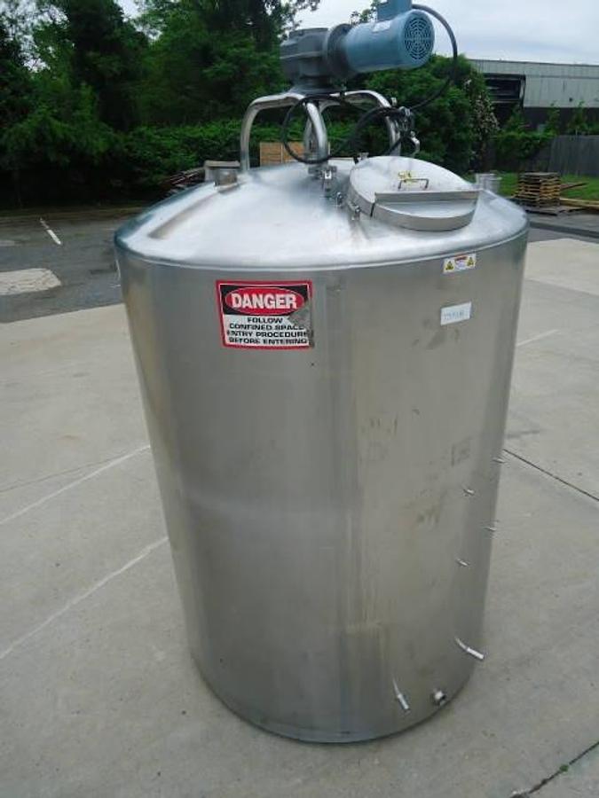 Used 1,500 Gallon Dci 316 Stainless Steel Dimple Jacketed Mix Tank, 140 Psi Jacket