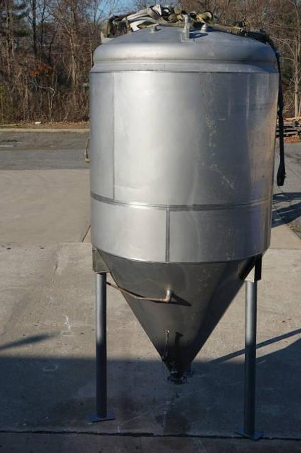 Used 1,500 Gallon Jacketed Cone Bottom Tanks, 316 Stainless Steel (2)